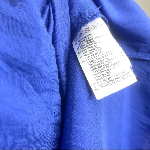 H&M Royal Blue Ruffle Front Work Shirt - Picture 7 of 7